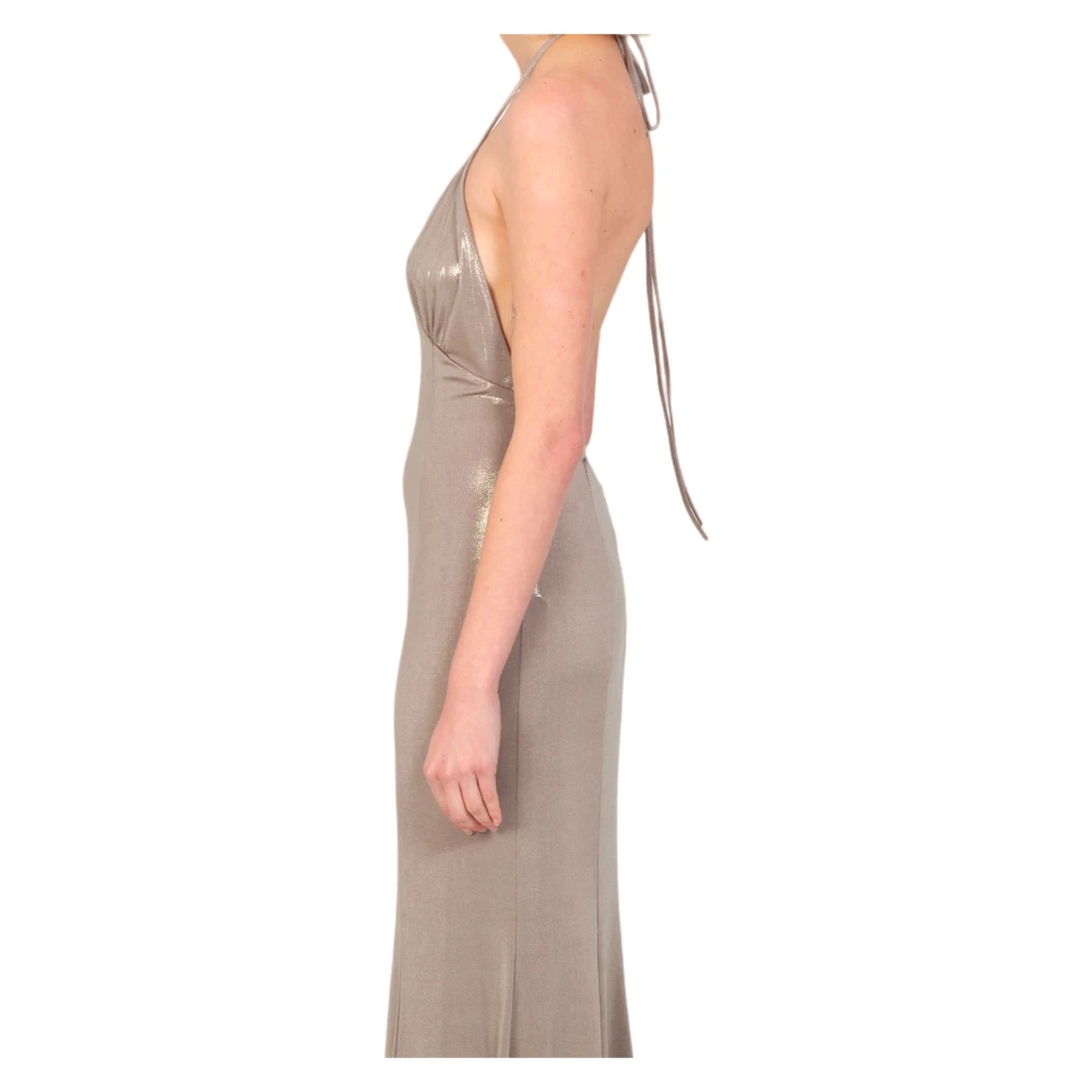 pinko Gelamineerde Jersey Jurk in D10 Beige Dames