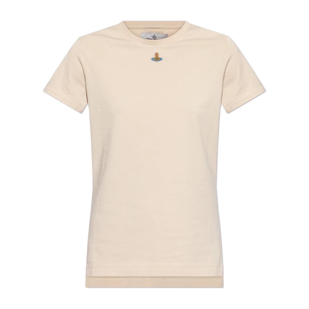 Vivienne Westwood T-shirt met logo Beige Dames