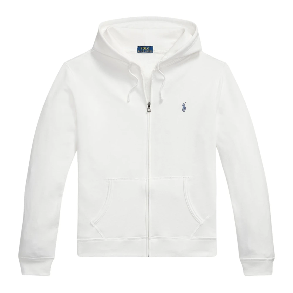 Ralph Lauren Men's White Full Zip Sweatshirt With Logo - Zip-Throughs - Xl - Sweatshirts & Hoodies