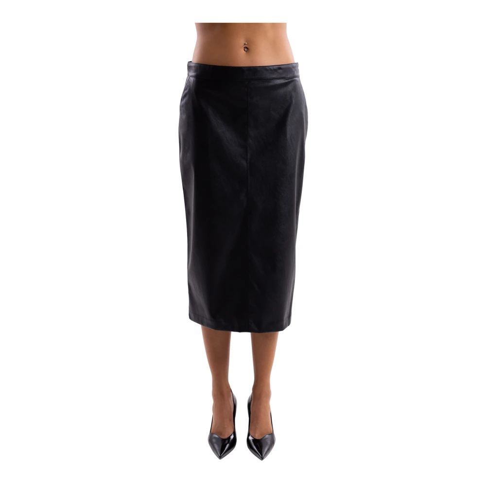 Pinko Donna Nero - Gerbera Gonna Spalmato Effetto - Skirts - M - Immagine 3