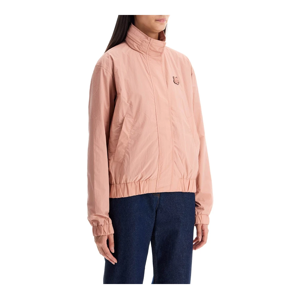 Maison Kitsuné Bold Fox Head Windbreaker Jacket Pink Dames