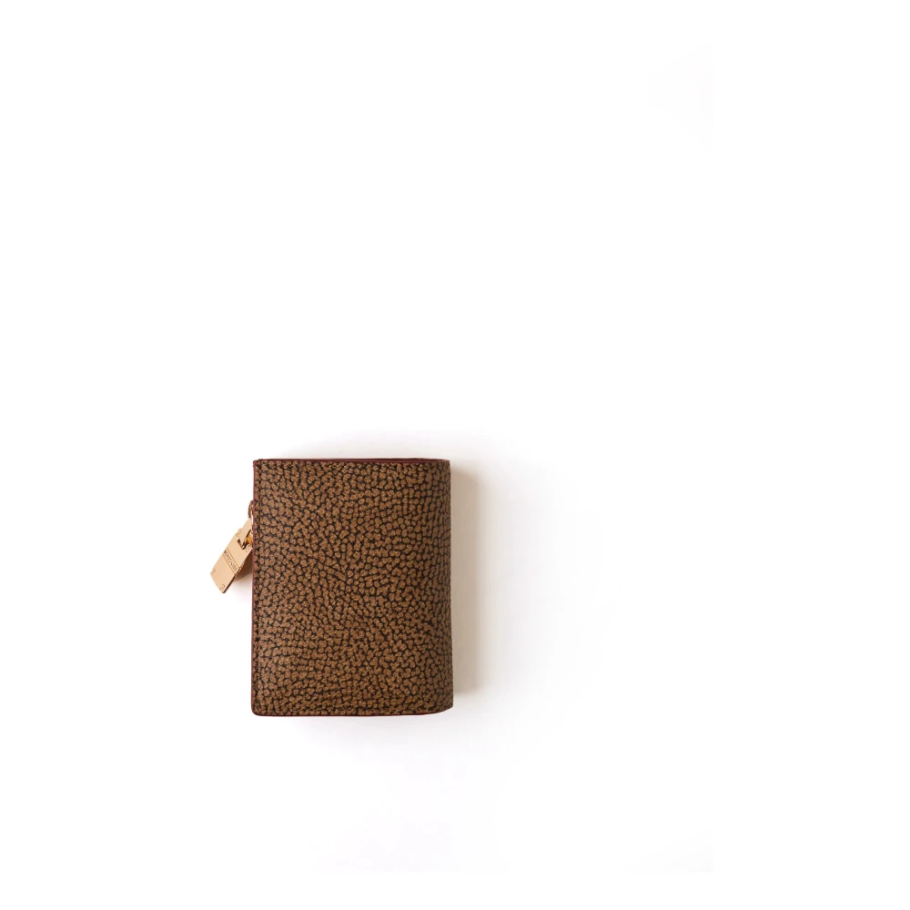 Borbonese Compacte Bifold Portemonnee met Georganiseerde Ruimtes Brown Dames