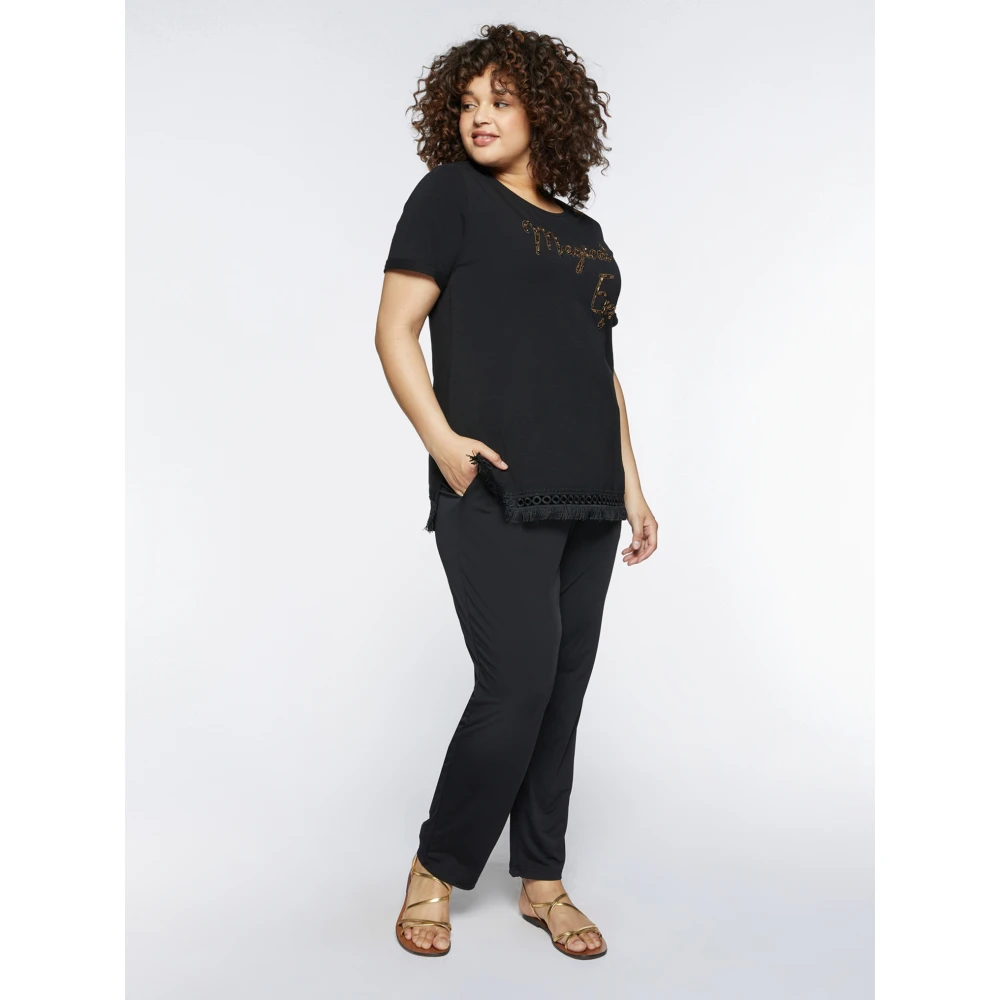Fiorella Rubino Comfortabele pasvorm stretch taillebroek Black Dames