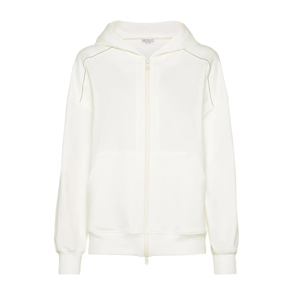 BRUNELLO CUCINELLI Witte Sweater met Rits White Dames