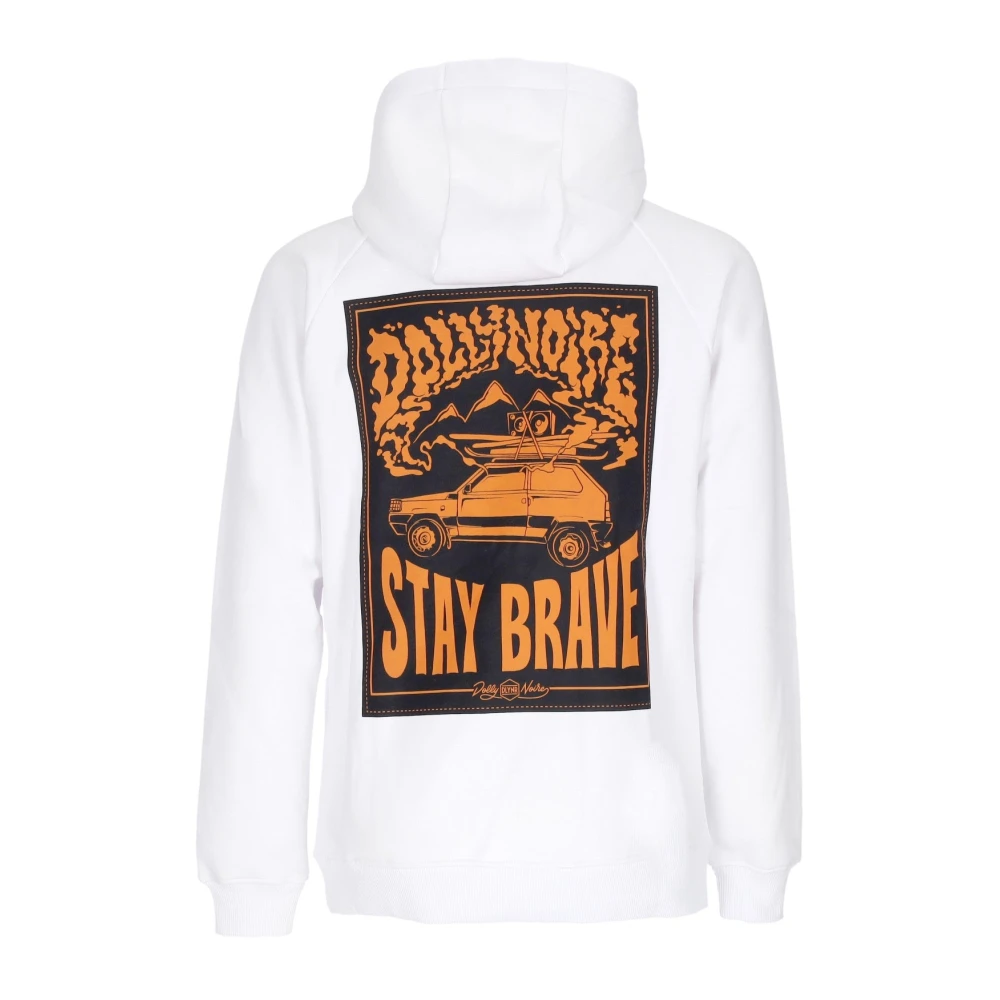 Dolly Noire Witte hoodie met kangoeroezak White Heren