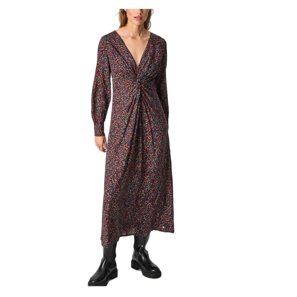 Pepe Jeans Women's Multicolor Midi Dresses, Xs, Draped Babette Dress