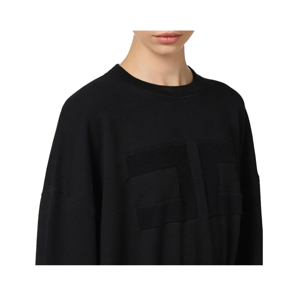 Elisabetta Franchi Zwarte trui met verfijnde details Black Dames