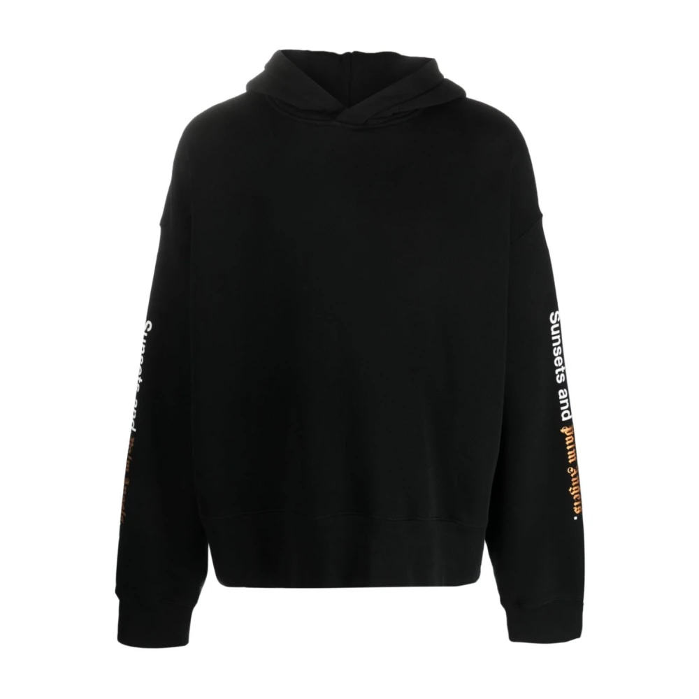 Palm Angels Zwart Wit Sunsets Hoody Black Heren