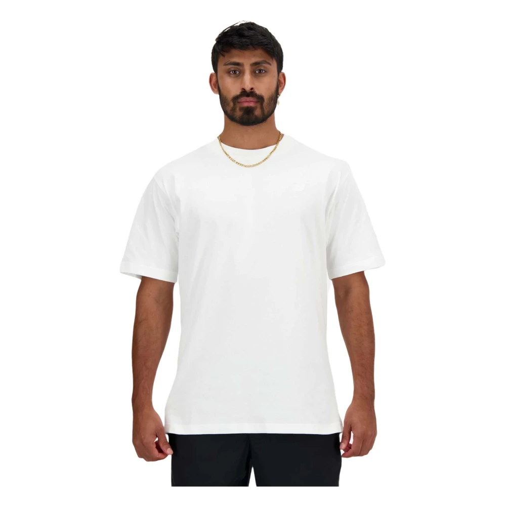 New Balance Atletiek Katoenen T-shirt White Heren