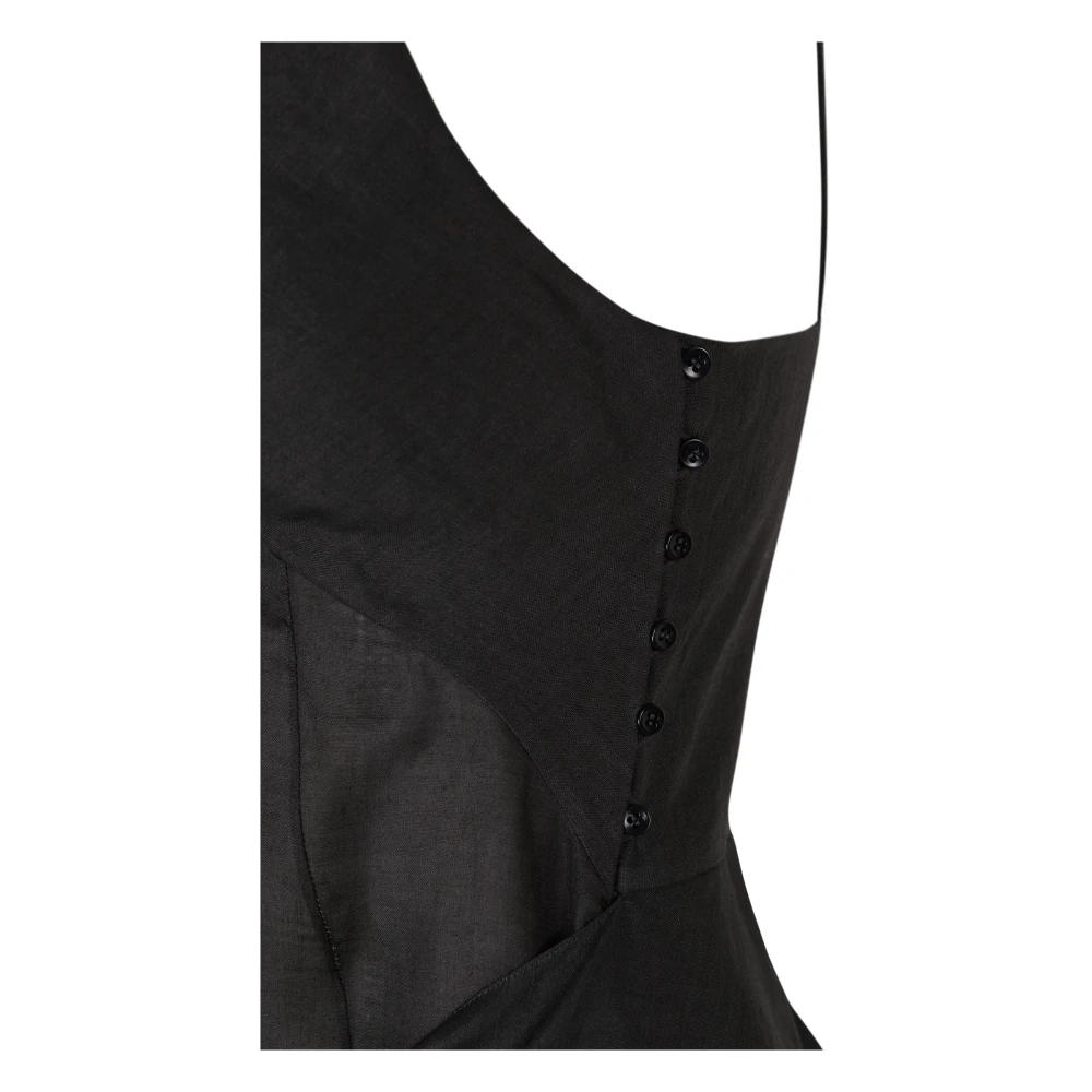 Cortana Ramio lange jurk met pico halslijn Black Dames