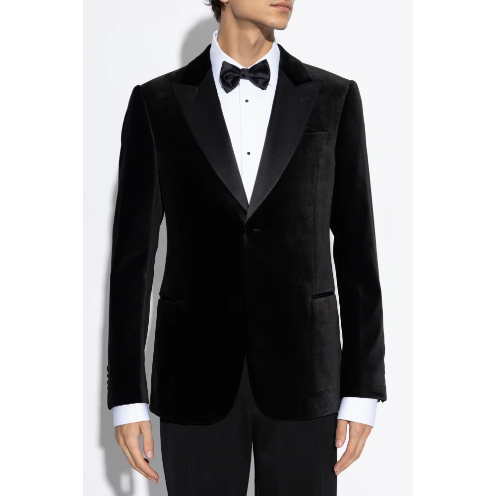 Emporio Armani Fluwelen smokingjasje Black Heren