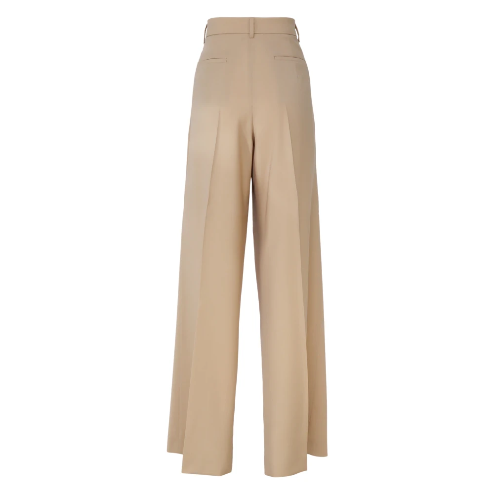 SPORTMAX Beige Wollen Broek Regular Fit Beige Dames