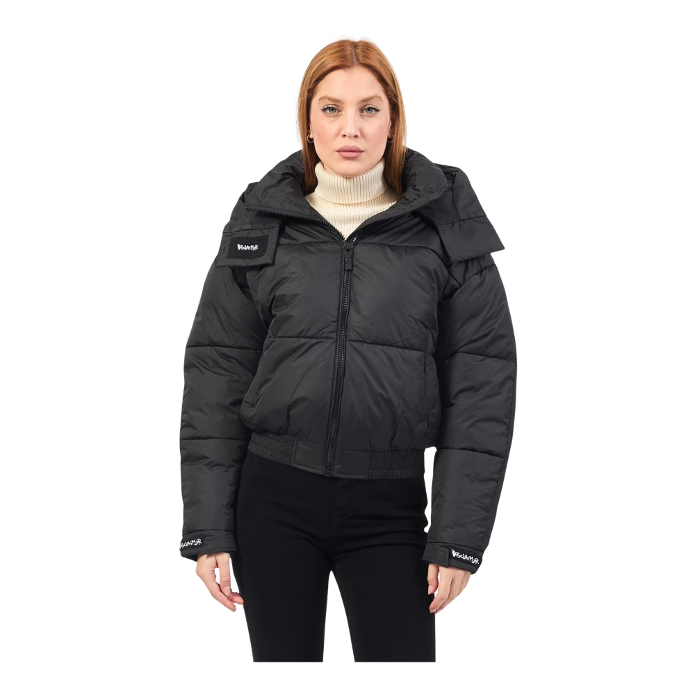 Disclaimer Gewatteerde capuchonjas zwart Black Dames