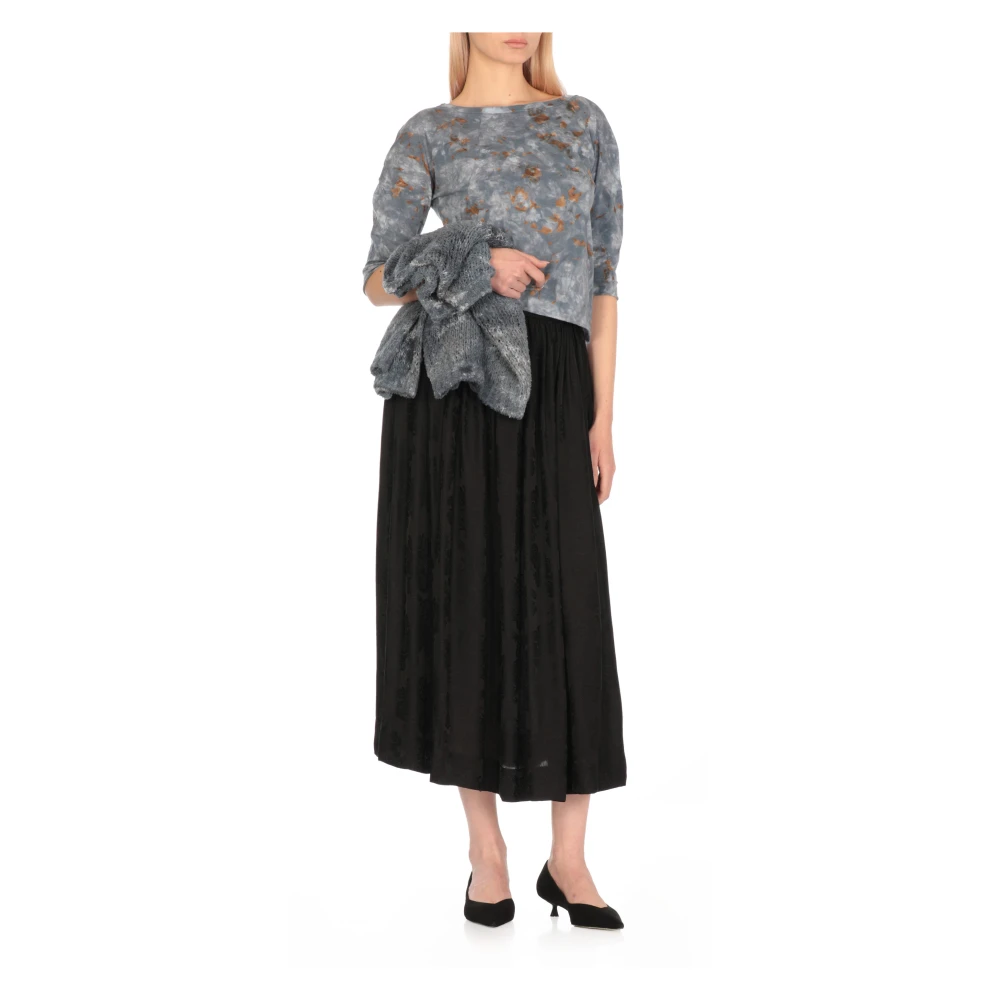 Avant Toi Blauwe Katoenen Trui met Contrasterend Patroon Blue Dames