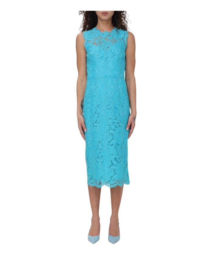 robe-midi-en-dentelle-bleue