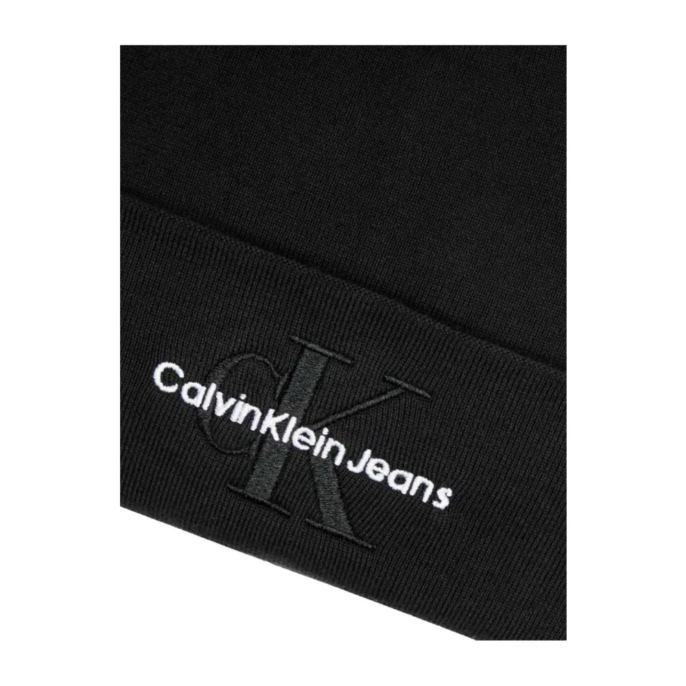 Calvin Klein Minimalist Logo Beanie Black Heren