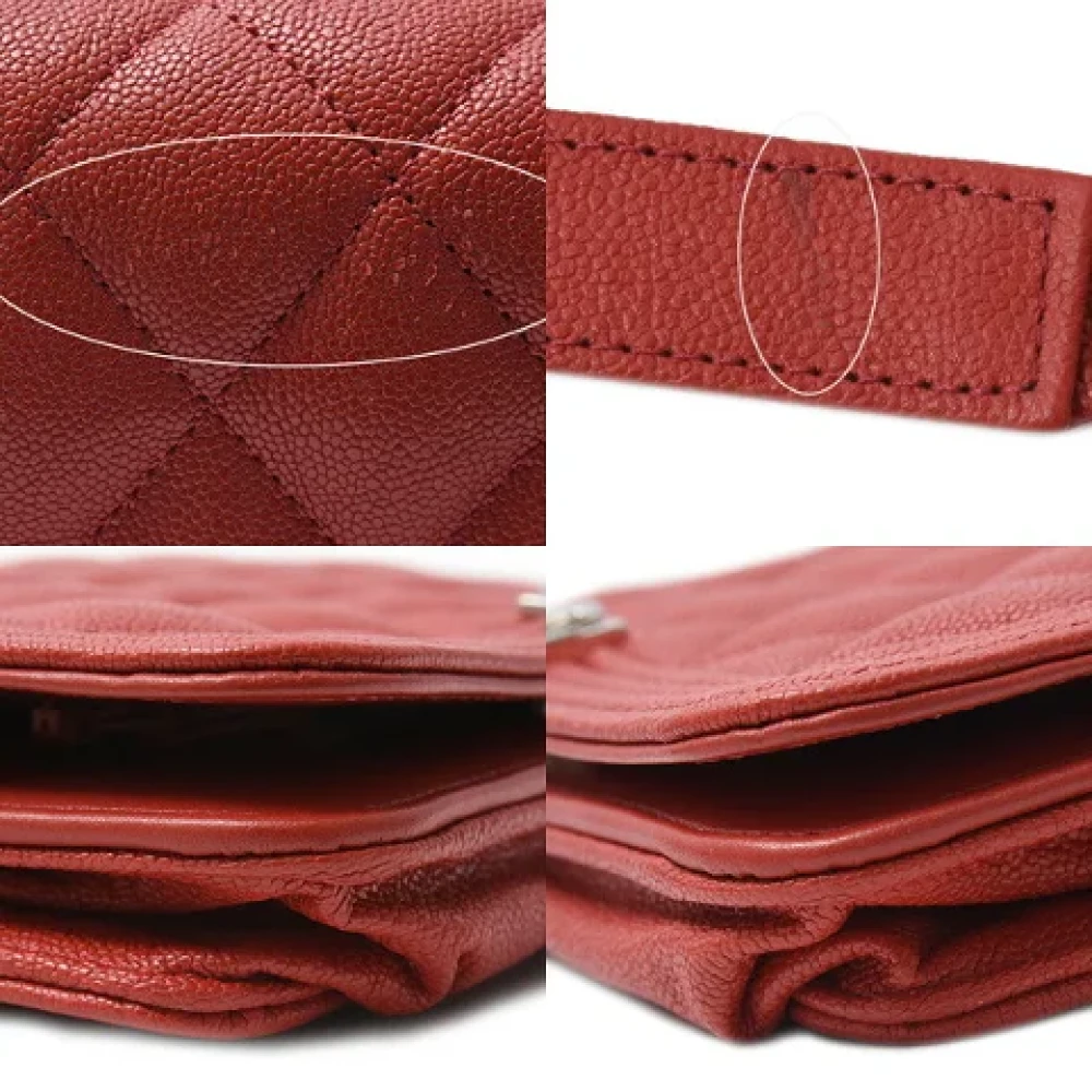 Chanel Vintage Pre-owned Leather wallets Red Dames