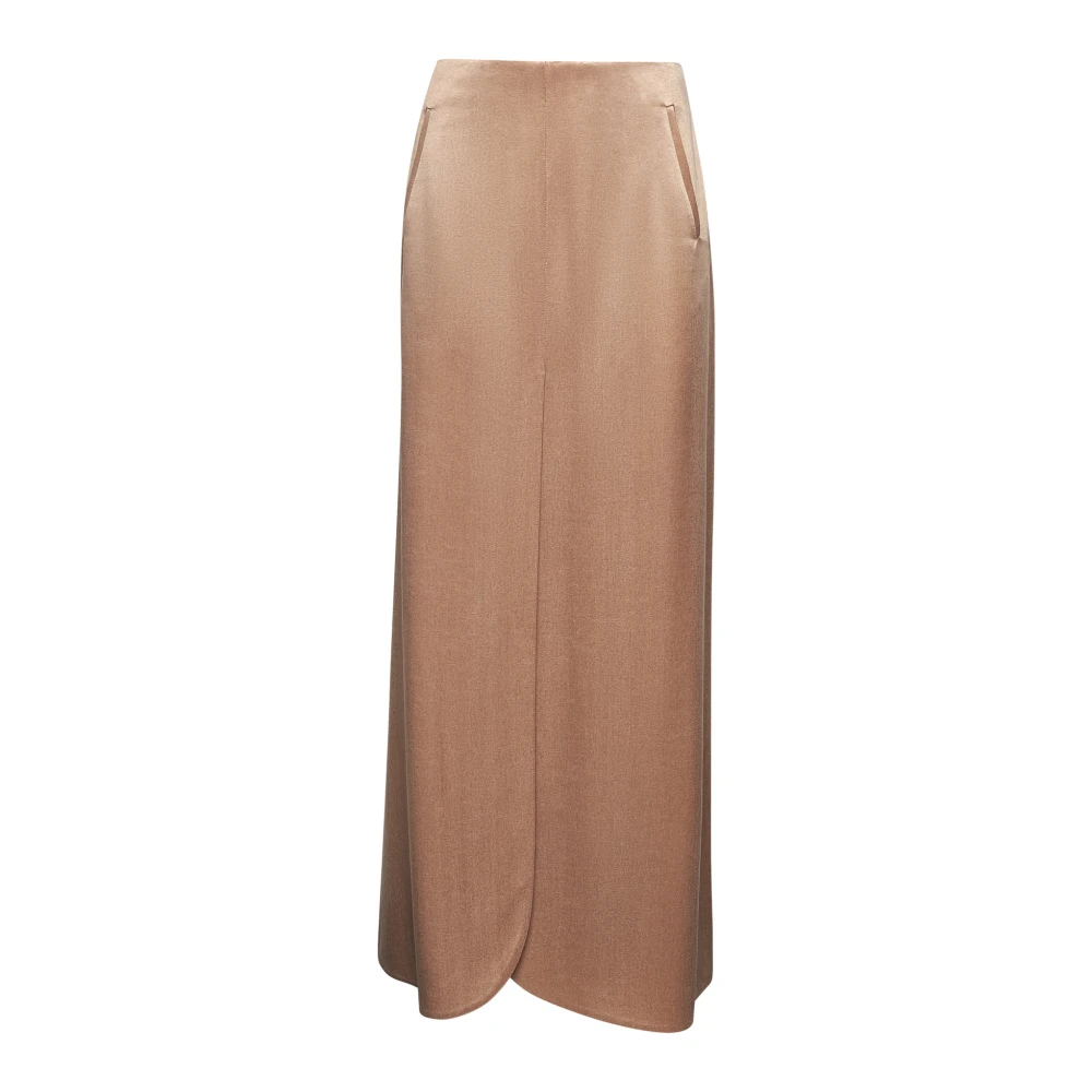 Giorgio Armani Roze Split Rok Gemaakt in Italië Beige Dames