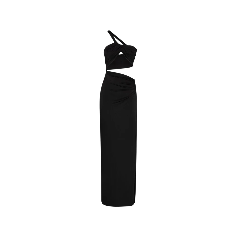 Circus Hotel Zwarte Cut Out Jurk Slim Fit Black Dames