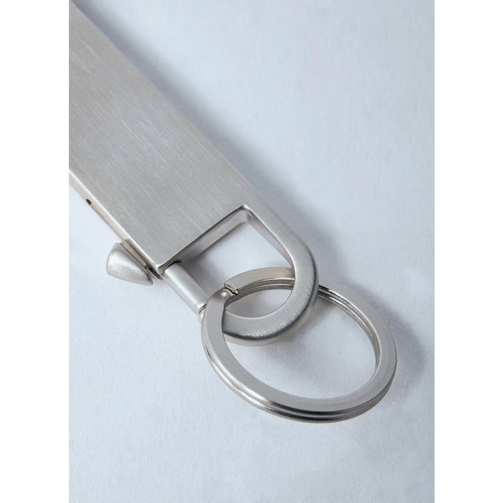 Rick Owens Geborstelde Zilveren Metalen Sleutelhanger Gray Heren