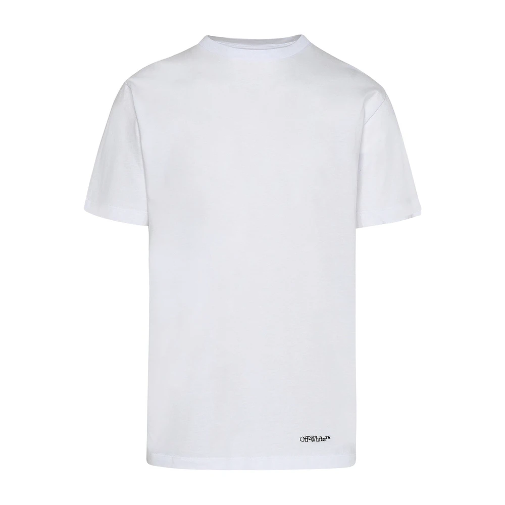 Off White Vit Bomull T-shirt Ss22 White, Herr