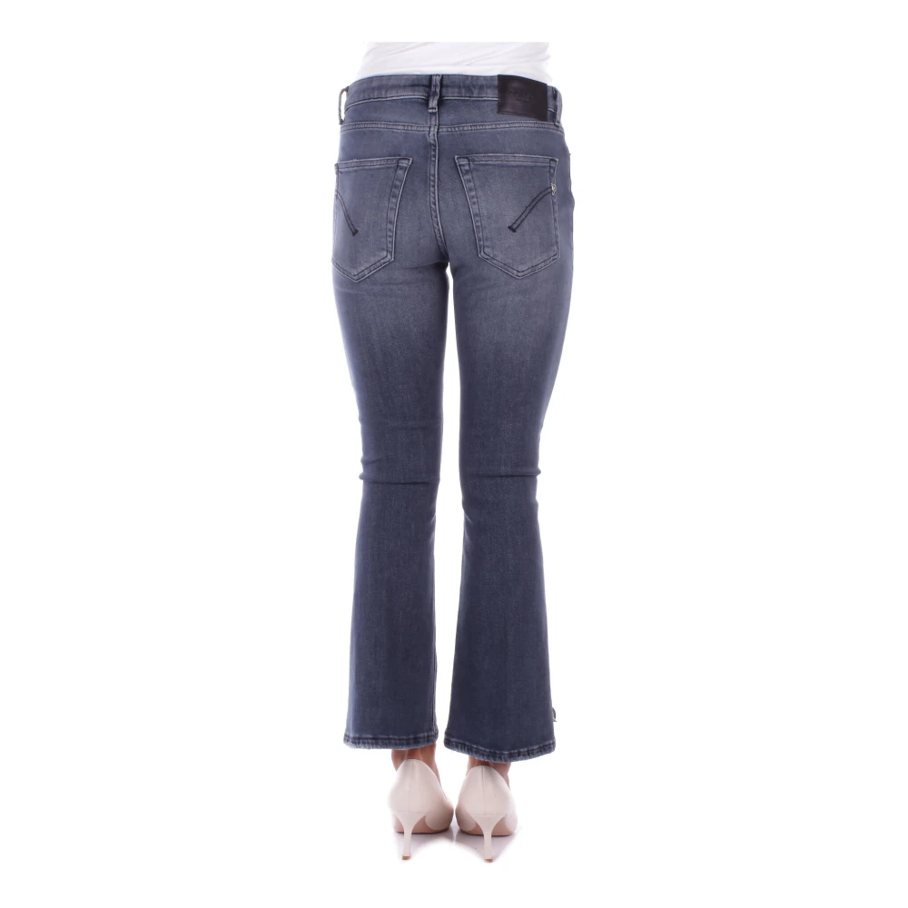 Dondup Blauwe Broek met Logo Rits Sluiting Blue Dames