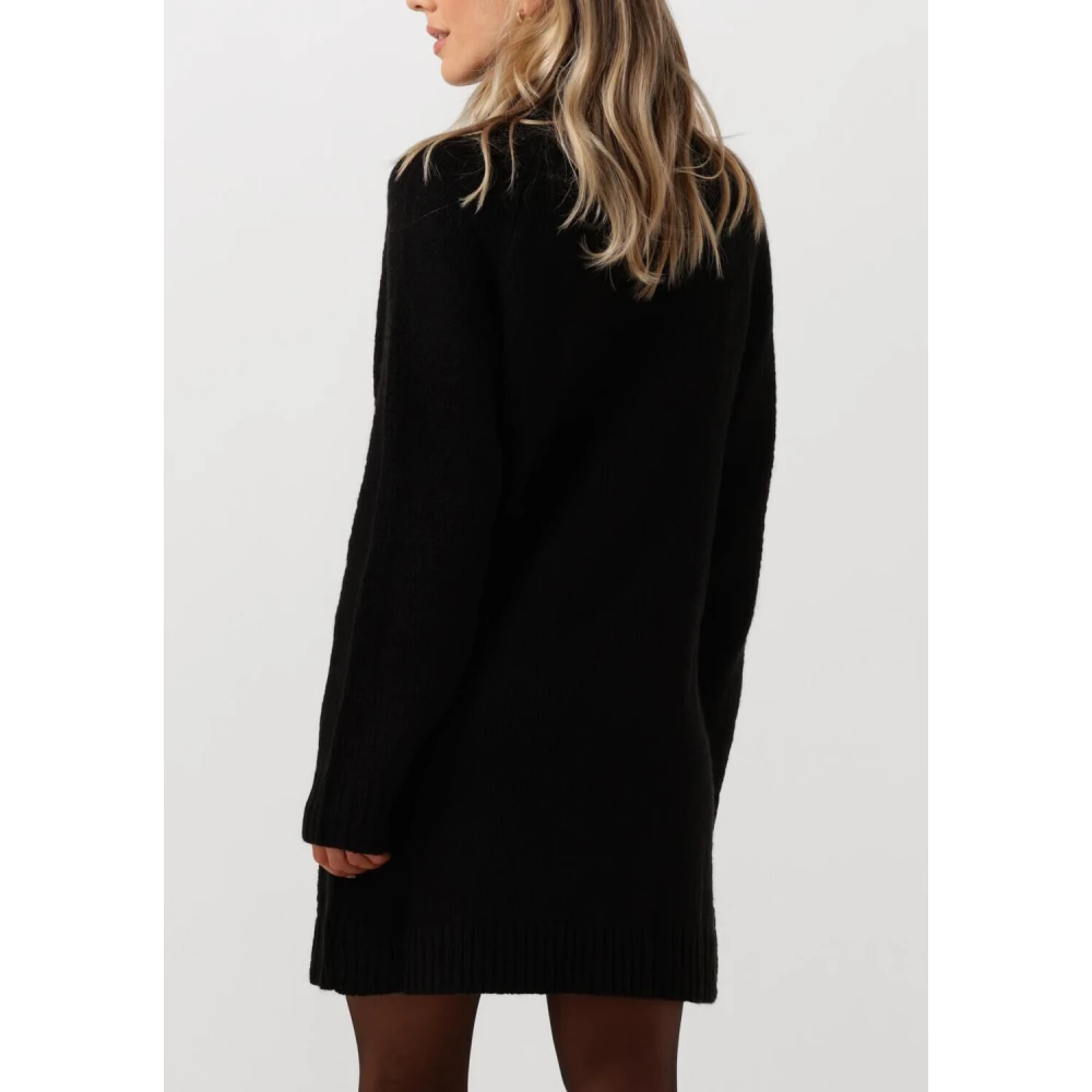 Notre-v Zwarte Kabel Gebreide Mini Jurk Black Dames
