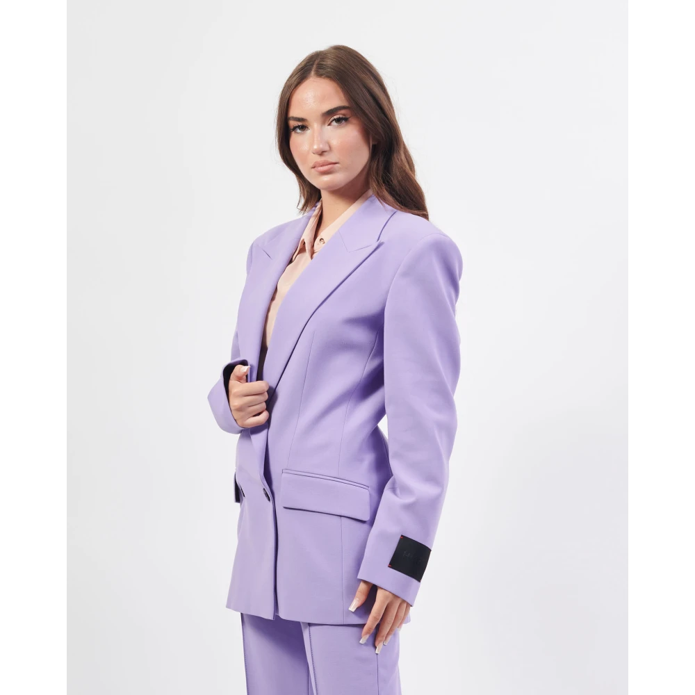 Hugo Boss Paarse jassen met zandloper silhouet Purple Dames
