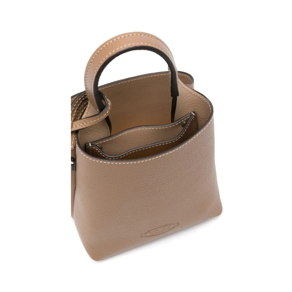 TOD'S Taupe Schoudertas met Handvat Brown Dames