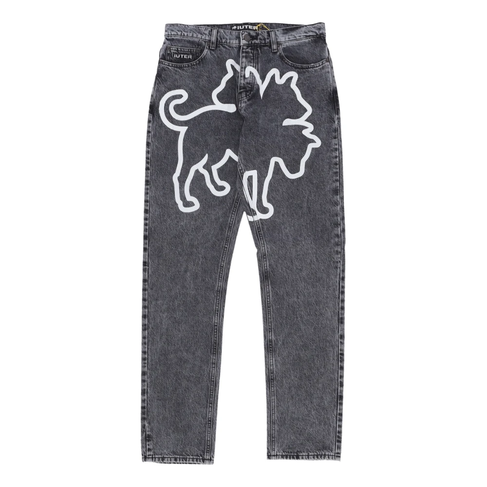 Iuter Donkergrijze Regular Denim Jeans Gray Heren