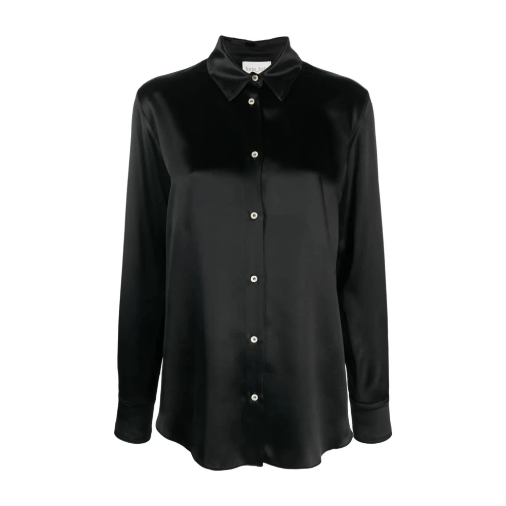 Forte Forte Women's Black Elegant Long Sleeve Viscose Shirt