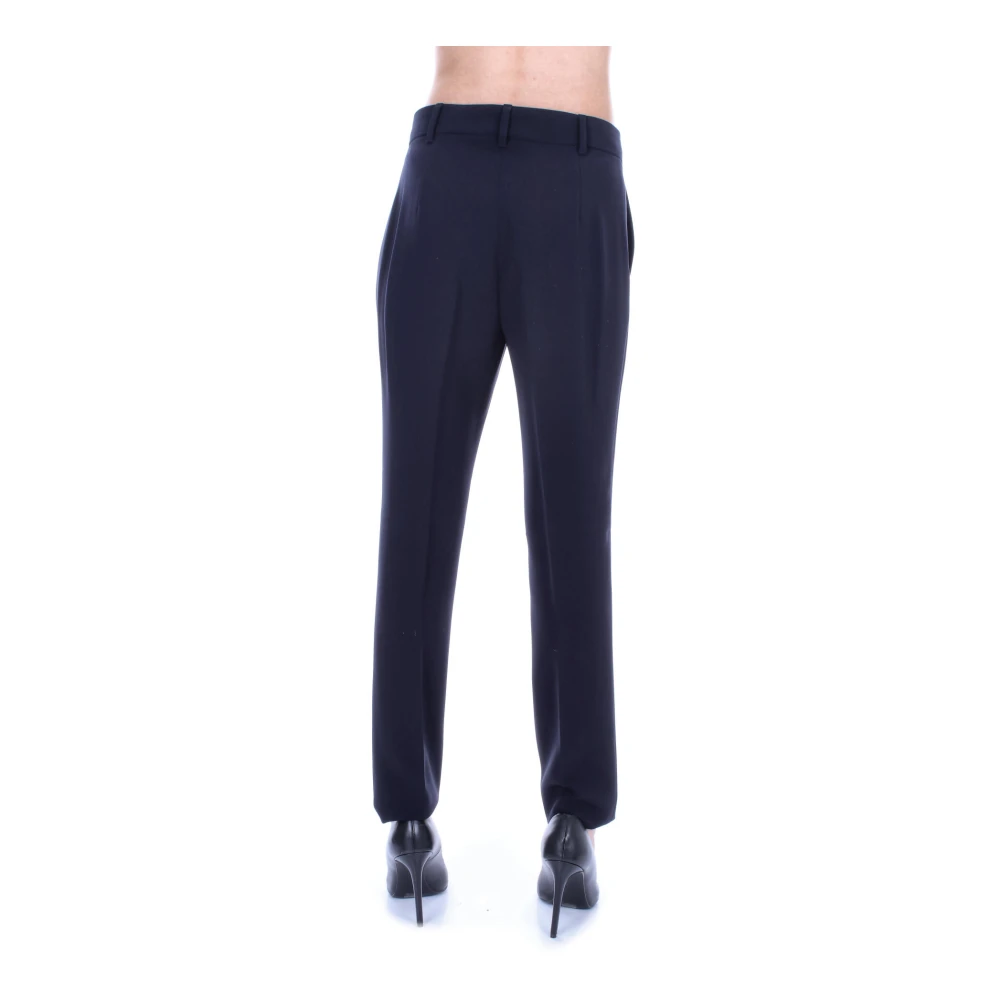 Max Mara Blauwe Broek met Rits en Knopen Blue Dames