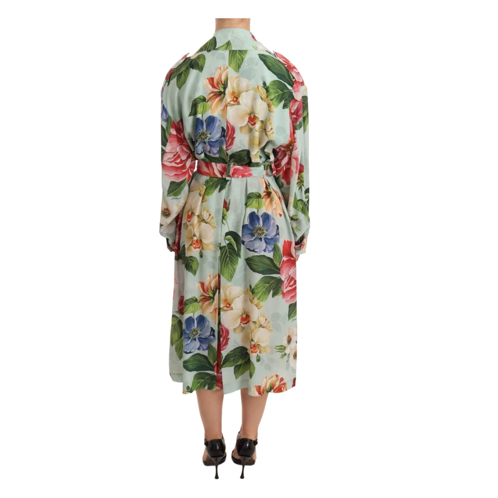 Dolce & Gabbana Bloemig zijden trenchcoat Multicolor Dames