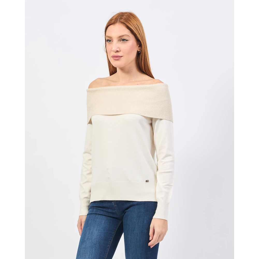 Gaudi Witte Off-Shoulder Sweater White Dames