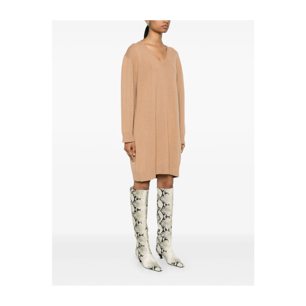 Fabiana Filippi Elegante Zijden Jurk voor Vrouwen Beige Dames