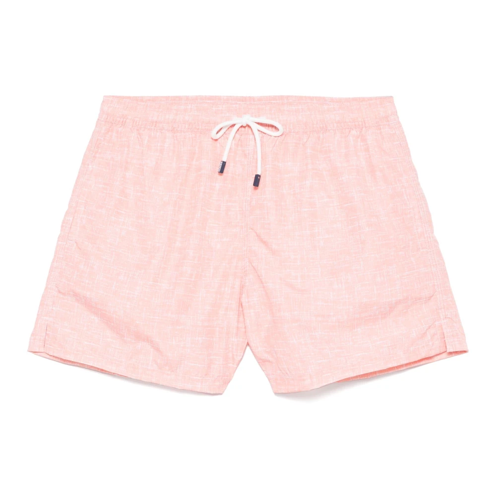 Fedeli Polyester Badshorts med Elastiskt Bälte Pink, Herr