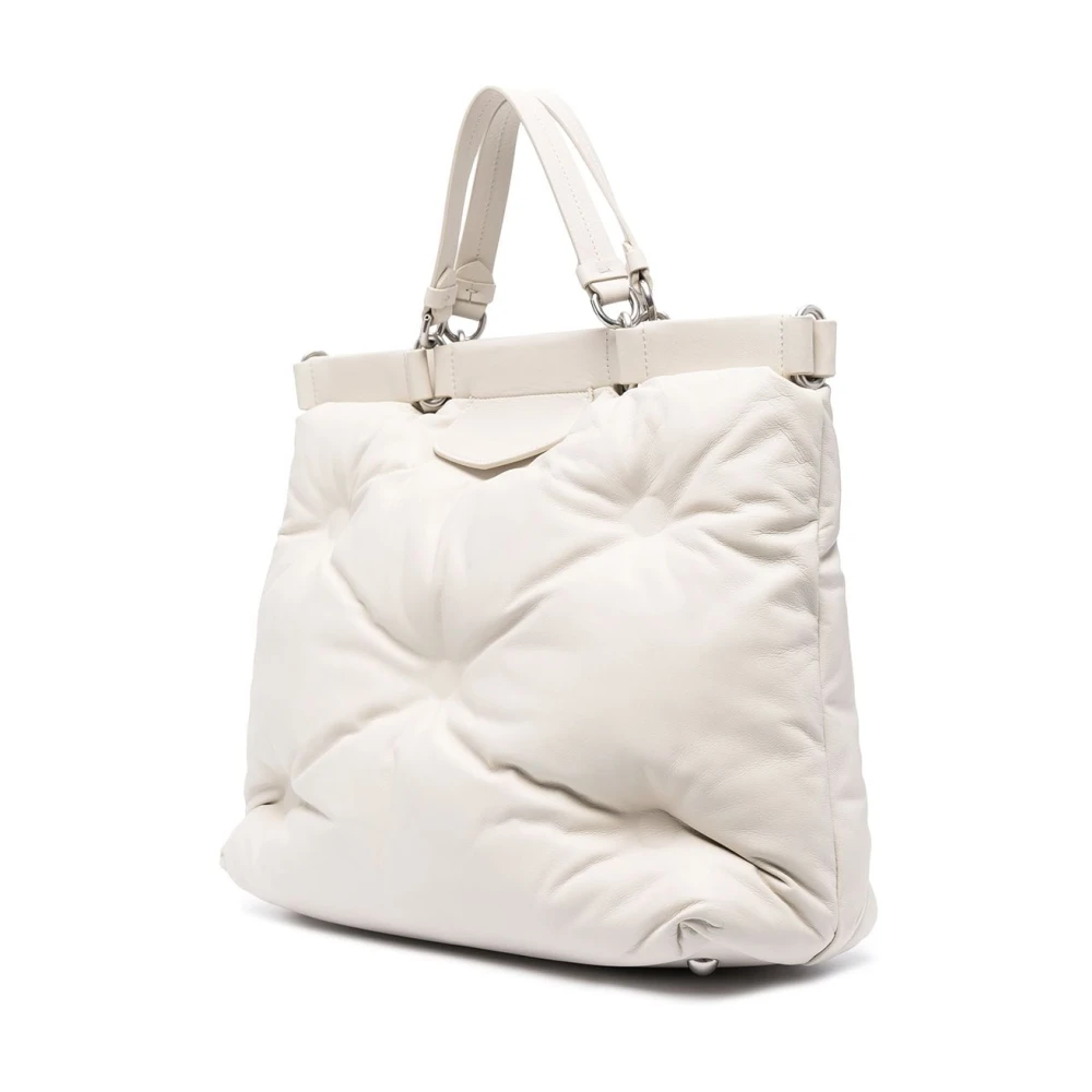 Maison Margiela Gewatteerde Shopping Bag met Logo Patch White Dames