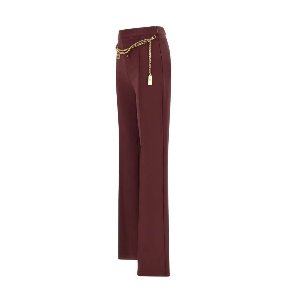 Elisabetta Franchi Bordeaux Palazzo Broek Dagelijks Stijl Red Dames