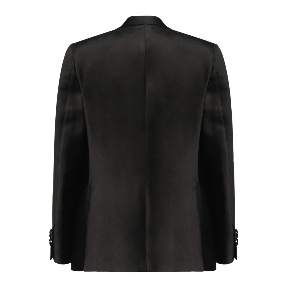 Lardini Zwarte Suède Jas met Eén Knoop Black Heren