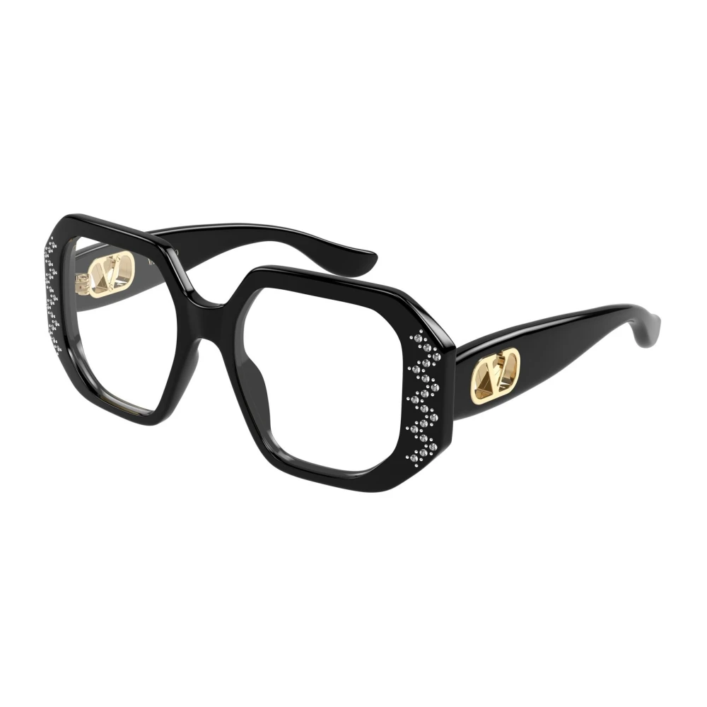 Valentino Women's Black Glasses, 51 Mm, Geometric Frame Eyeglasses