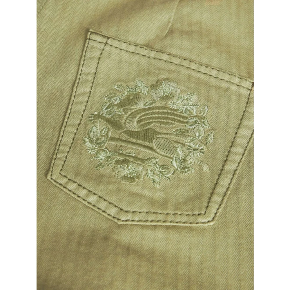 ETRO Wide Jeans Green Dames