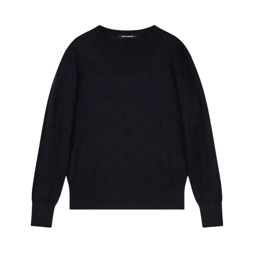 Armani Exchange Round-Neck Pullover - Female - Round-Neck Knitwear - Black - S - Knitwear