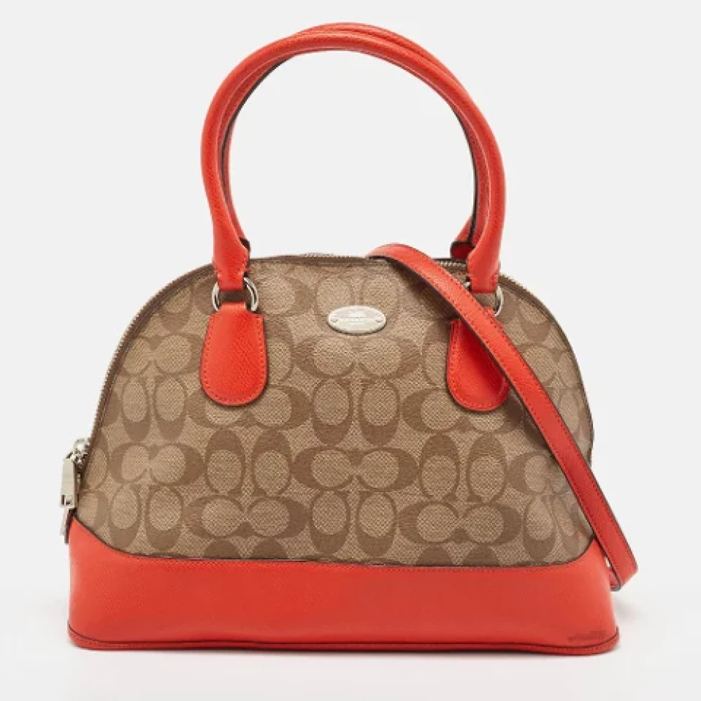 Coach Pre-owned Coated canvas handbags Orange Dames