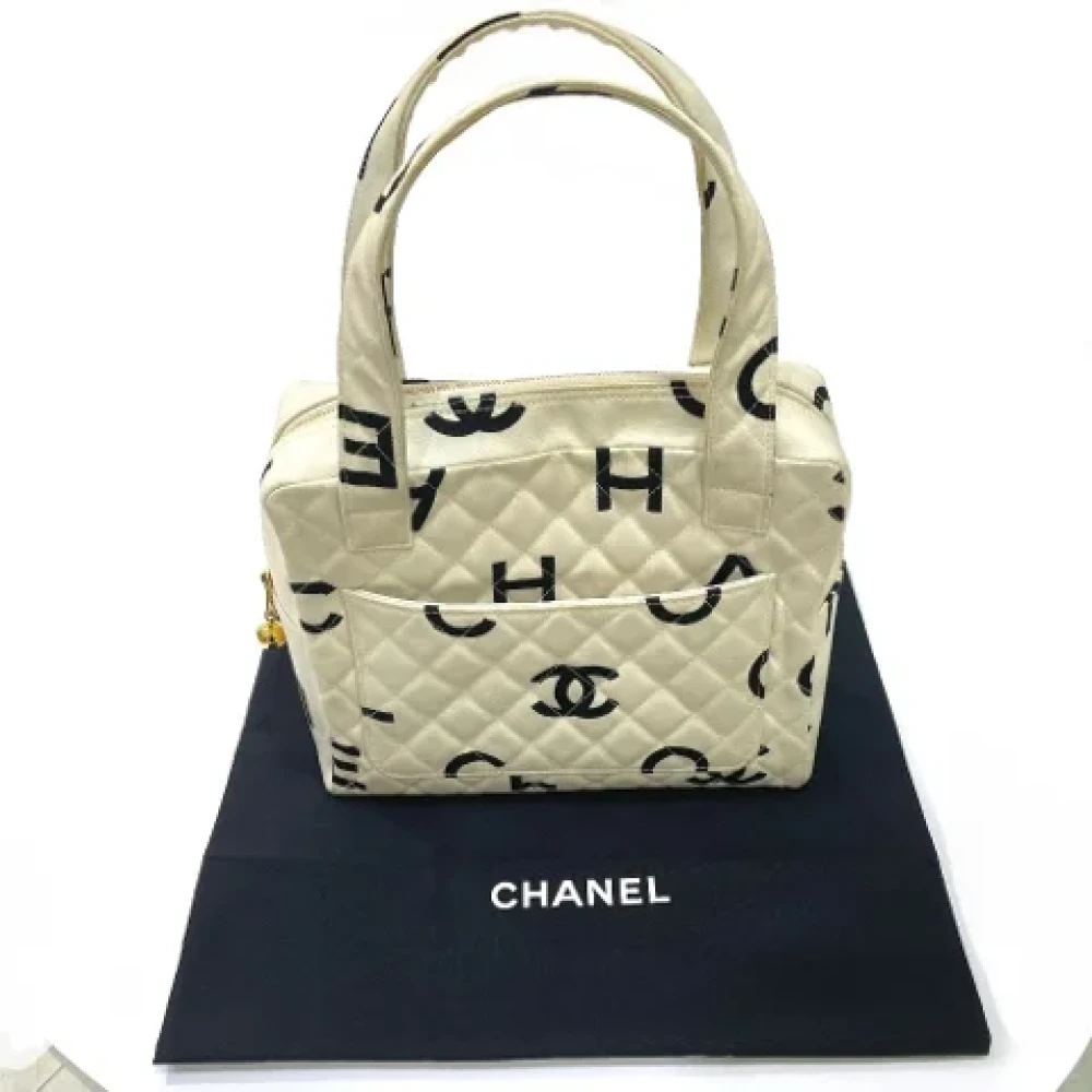 Chanel Vintage Pre-owned Cotton chanel-bags Beige Dames