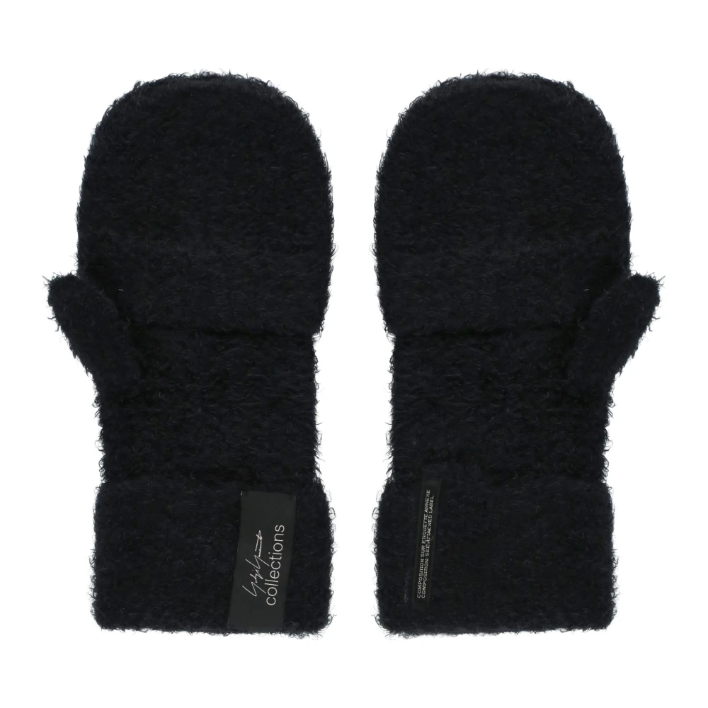 Yohji Yamamoto Zwarte Vingerbedekkende Handschoenen voor Vrouwen Black Dames