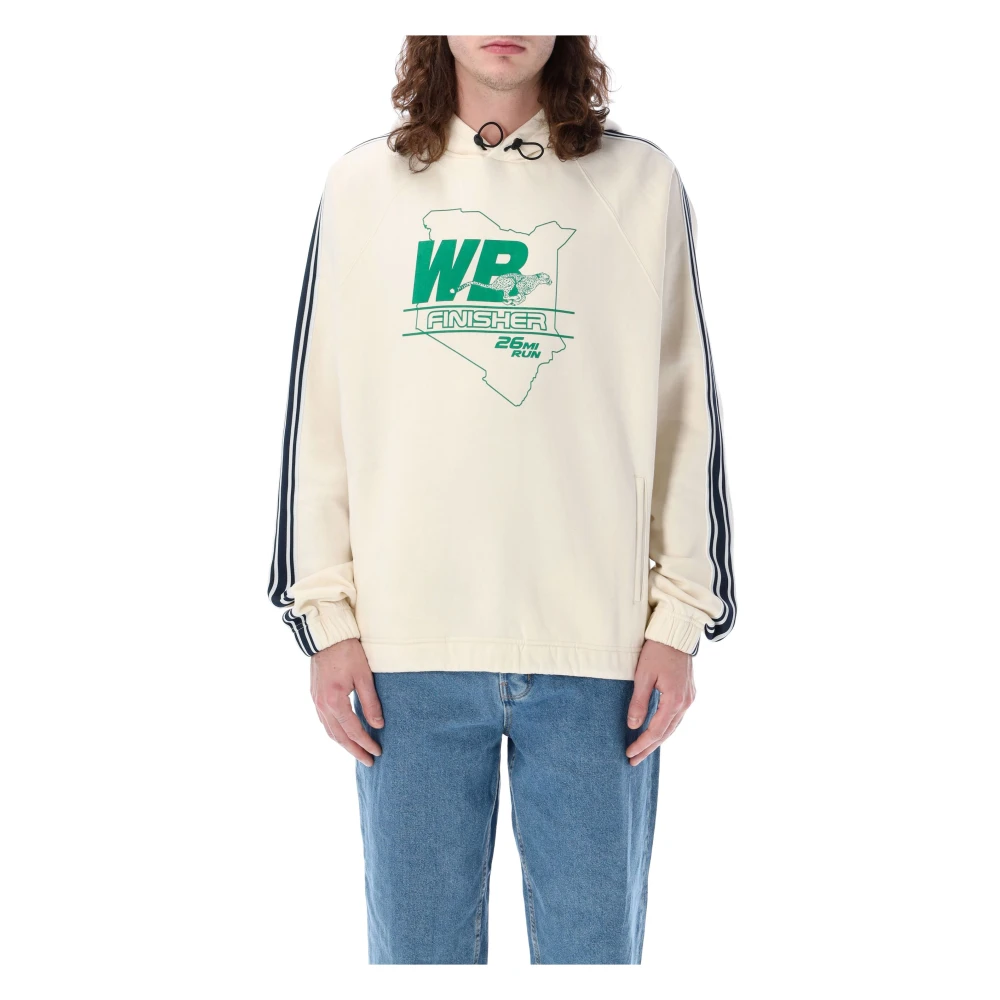 Wales Bonner Ivoor Gebreide Kleding met Fleece Jersey Pace Hoodie Beige Heren
