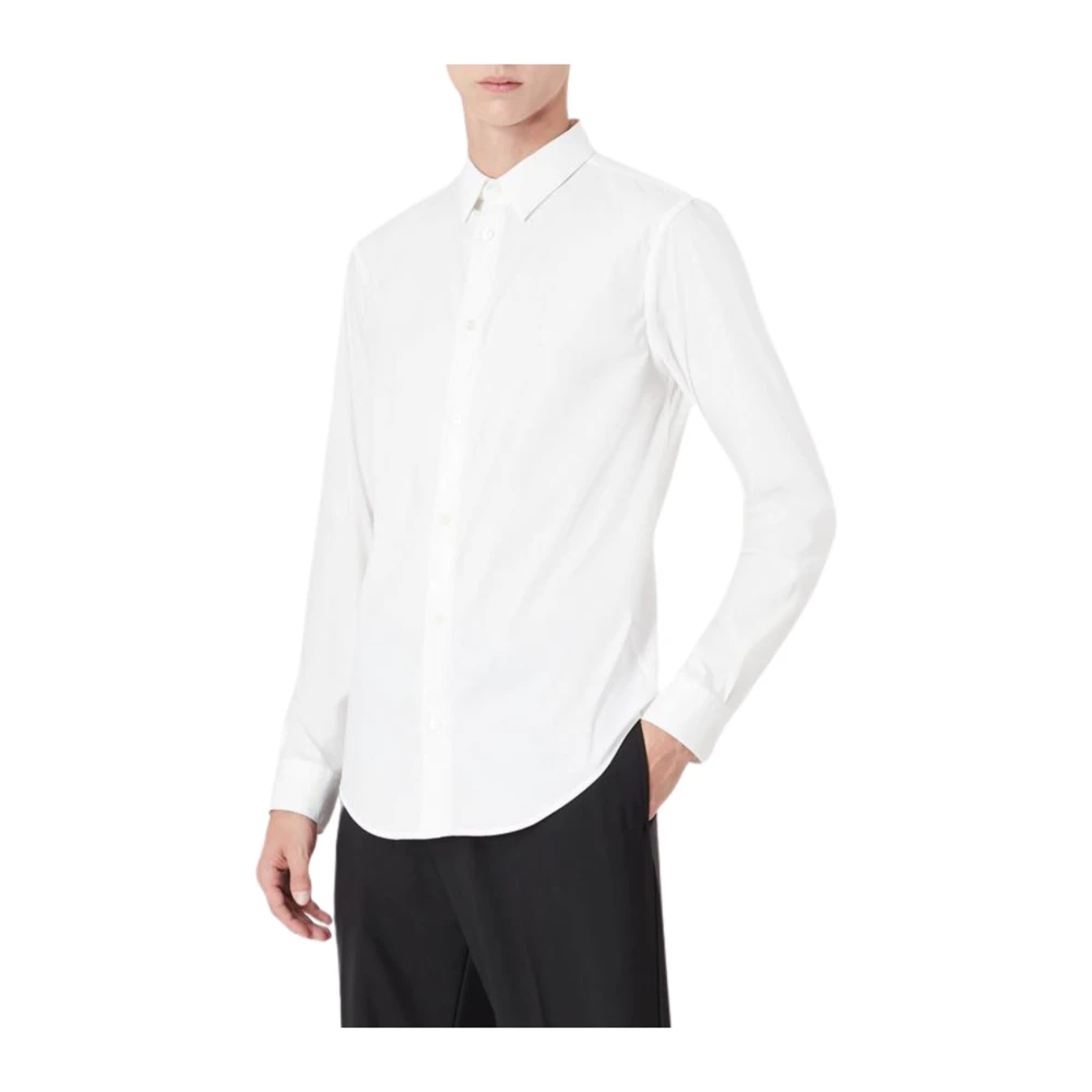 Emporio Armani Wit Optisch Overhemd 8n1c09-1ni9z White Heren