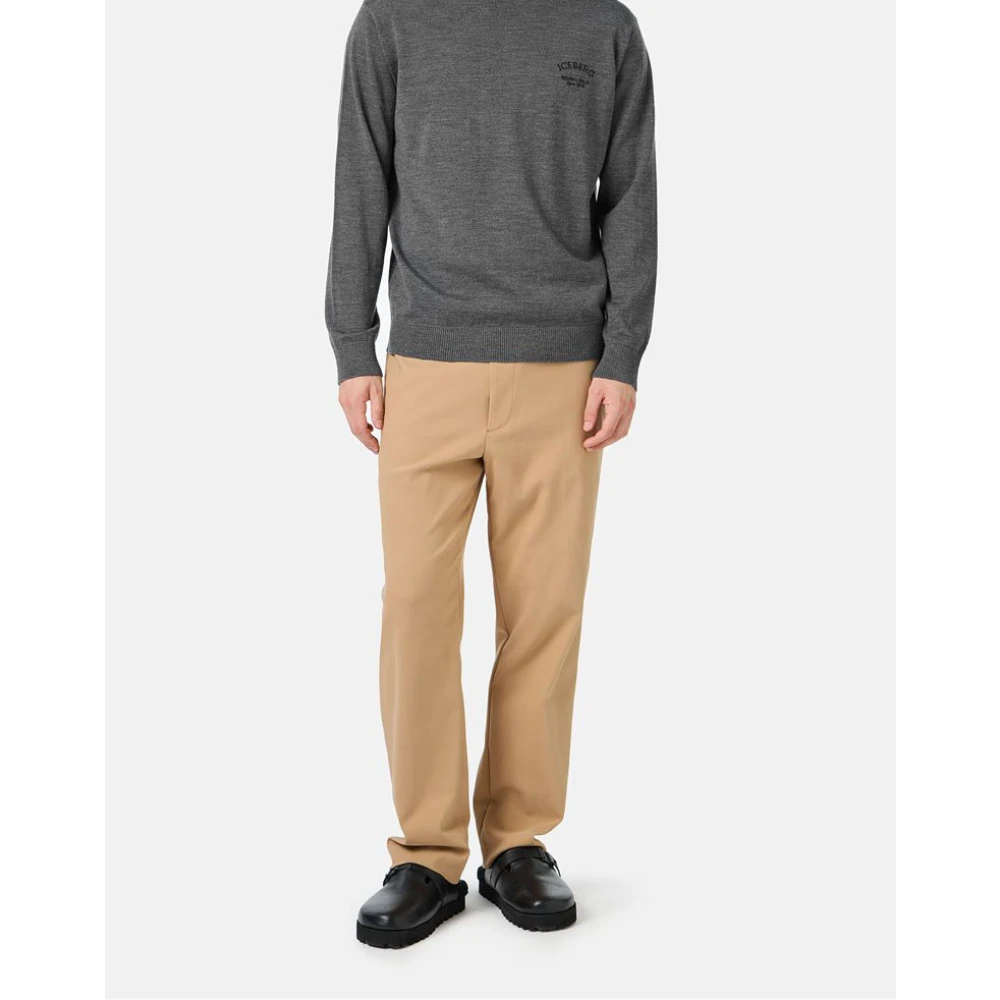 Iceberg Wollen coltrui met logo Gray Heren