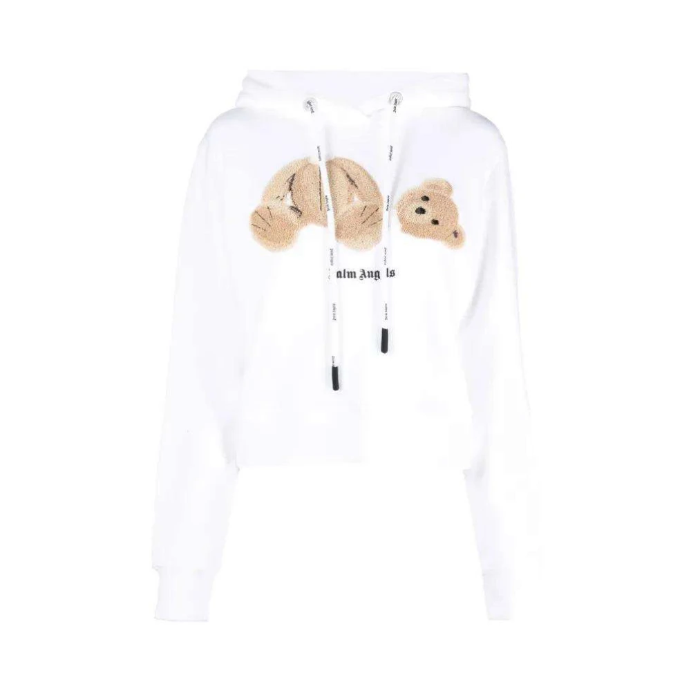 Palm Angels Women's White Felpa Bear Hoody - Hoodies - Xs - Sweatshirts & Hoodies