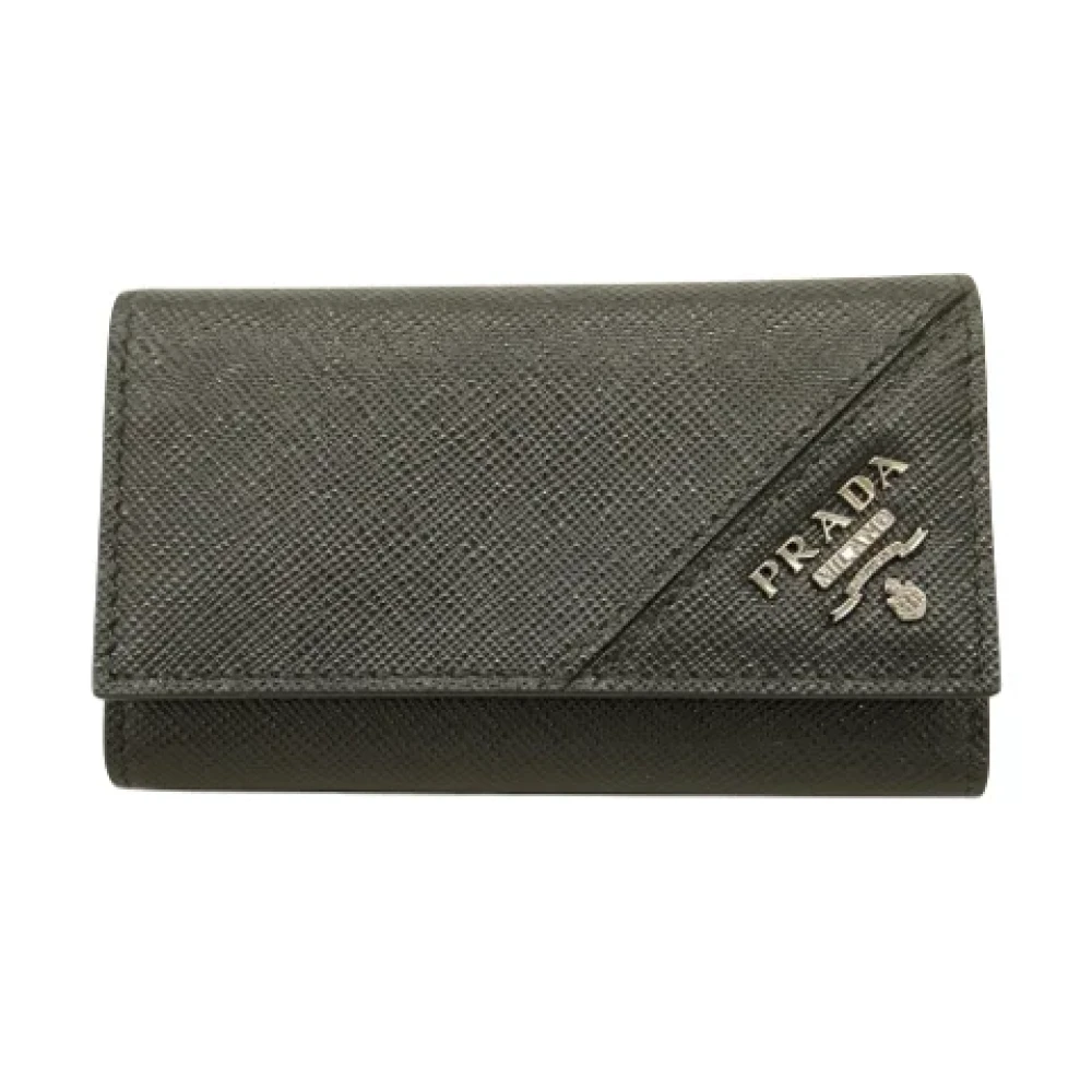 Prada Vintage Pre-owned Leather key-holders Black Dames